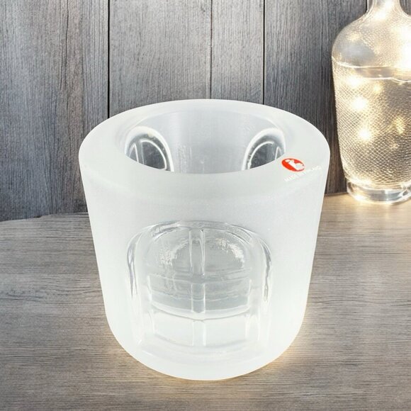 Iittala Finland Balladi Glass Tealight Votive by Jorma Vennola Clear Frosted VTG - Picture 1 of 11
